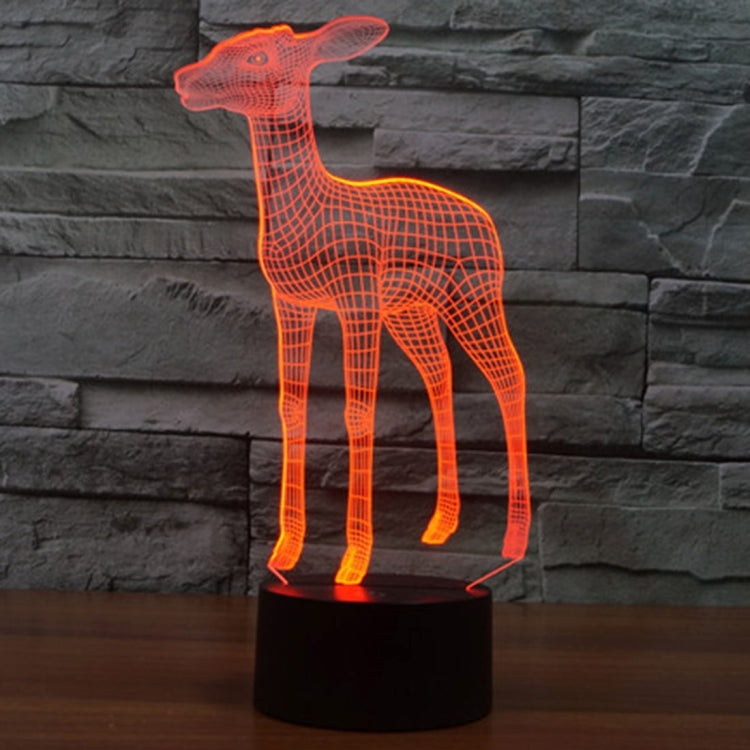 Deer Style 3D Touch Switch Control LED Light , 7 Color Discoloration Creative Visual Stereo Lamp Desk Lamp Night Light - Novelty Lighting by buy2fix | Online Shopping UK | buy2fix