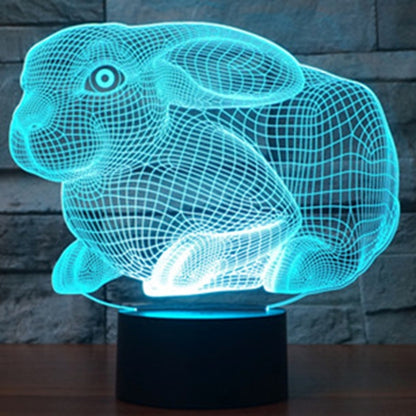 Rabbit Shape 3D Touch Switch Control LED Light , 7 Colour Discoloration Creative Visual Stereo Lamp Desk Lamp Night Light - Novelty Lighting by buy2fix | Online Shopping UK | buy2fix