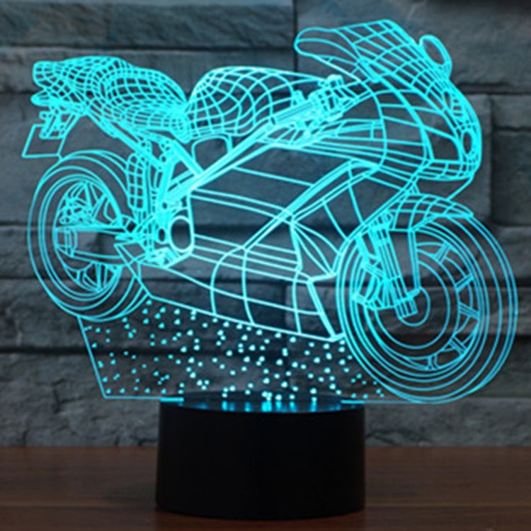 Motorcycle Shape 3D Touch Switch Control LED Light , 7 Colour Discoloration Creative Visual Stereo Lamp Desk Lamp Night Light - Novelty Lighting by buy2fix | Online Shopping UK | buy2fix