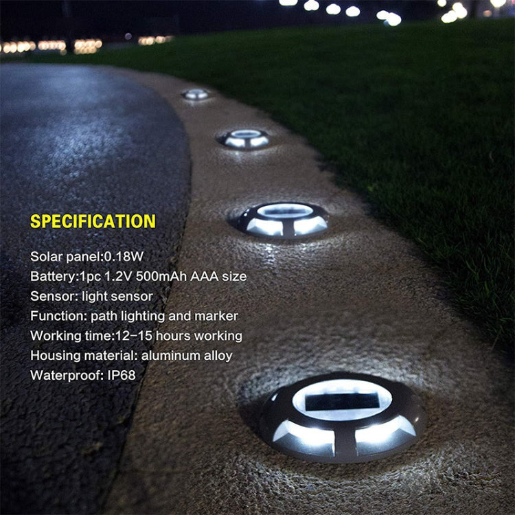 4 PCS LED Solar Powered Embedded Ground Lamp IP68 Waterproof Outdoor Garden Lawn Lamp (Grey) - Buried Lights by buy2fix | Online Shopping UK | buy2fix