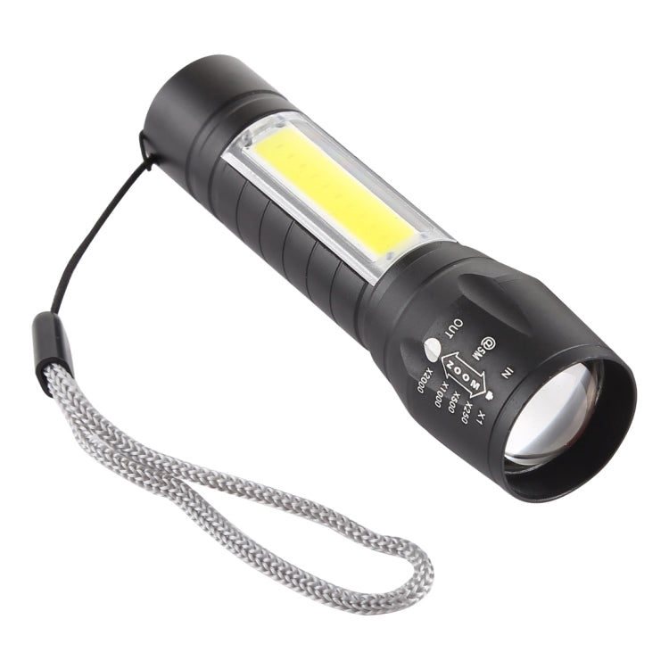A2 USB Charging Waterproof Zoomable XPE + COB Flashlight with 3-Modes & Storage Box by buy2fix