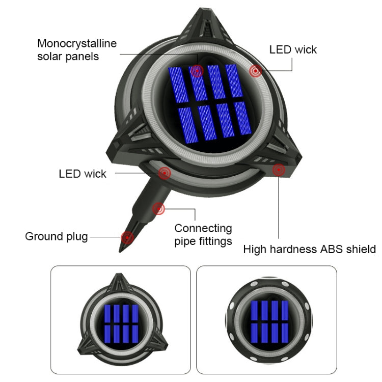 TG-JG00129 10 LEDs Triangular Flying Saucer Long Tube Solar Outdoor Waterproof Plastic Garden Decorative Ground Plug Light Intelligent Light Control Buried Light, Colorful Dimming - Solar Lights by buy2fix | Online Shopping UK | buy2fix