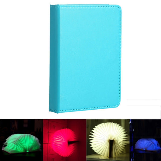 Foldable Pages RGB + Warm White Light Book Shape LED Light , Creative Portable USB Charging Big Size Night Light(Blue) by buy2fix