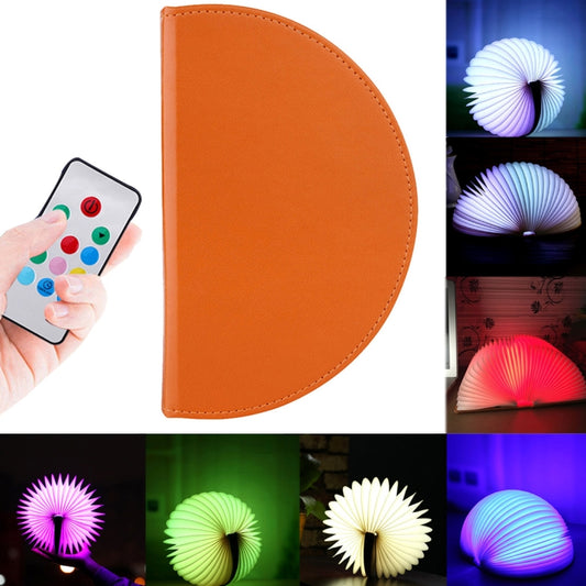 Foldable Pages Colorful Dimming Book Shape LED Light , Creative Portable USB Charging Semicircle Night Light with Remote Control(Brown) by buy2fix