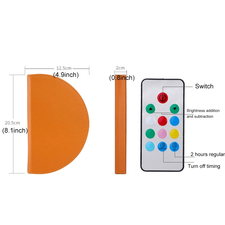 Foldable Pages Colorful Dimming Book Shape LED Light , Creative Portable USB Charging Semicircle Night Light with Remote Control(Brown) - Night Lights by buy2fix | Online Shopping UK | buy2fix