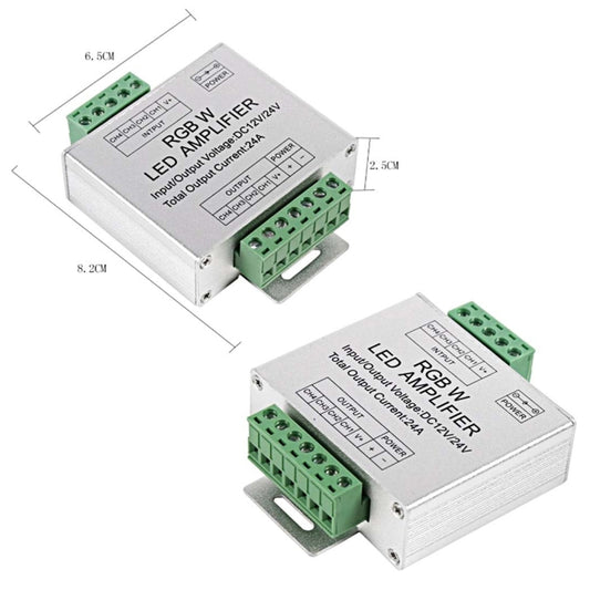 RGBW Amplifier Aluminum Shell LED Controller, DC 12-24V by buy2fix