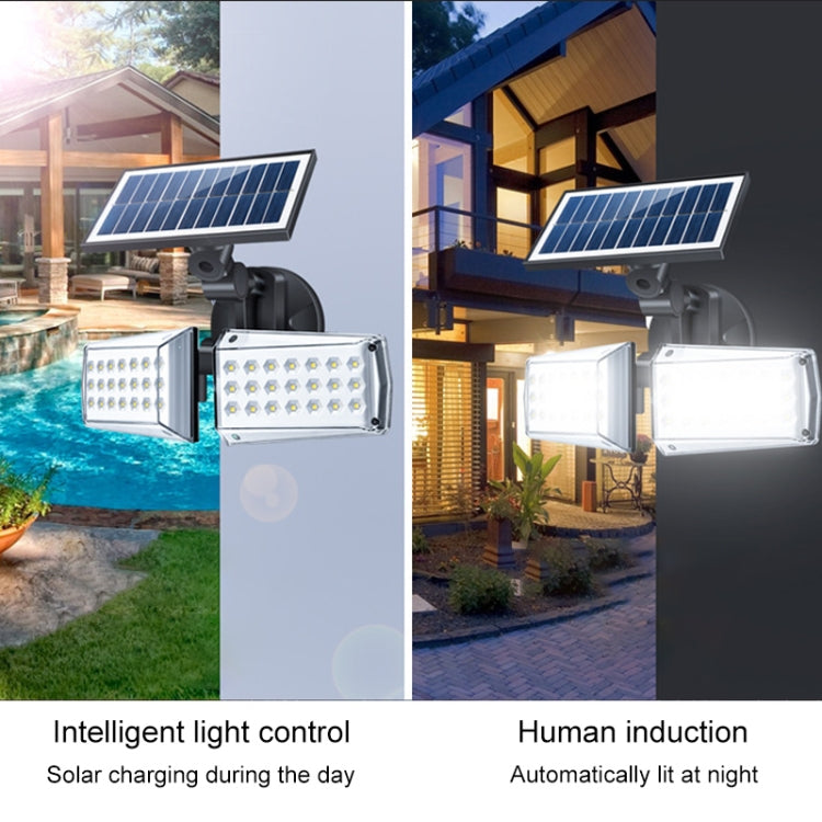 42 LEDs Home Courtyard Waterproof Double Heads Rotatable Solar Wall Light Street Light - Solar Lights by buy2fix | Online Shopping UK | buy2fix