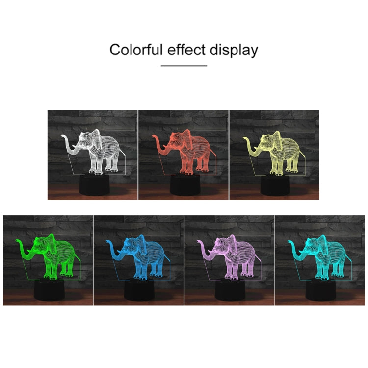 Elephant Shape 3D Colorful LED Vision Light Table Lamp, Charging Touch Version - Novelty Lighting by buy2fix | Online Shopping UK | buy2fix