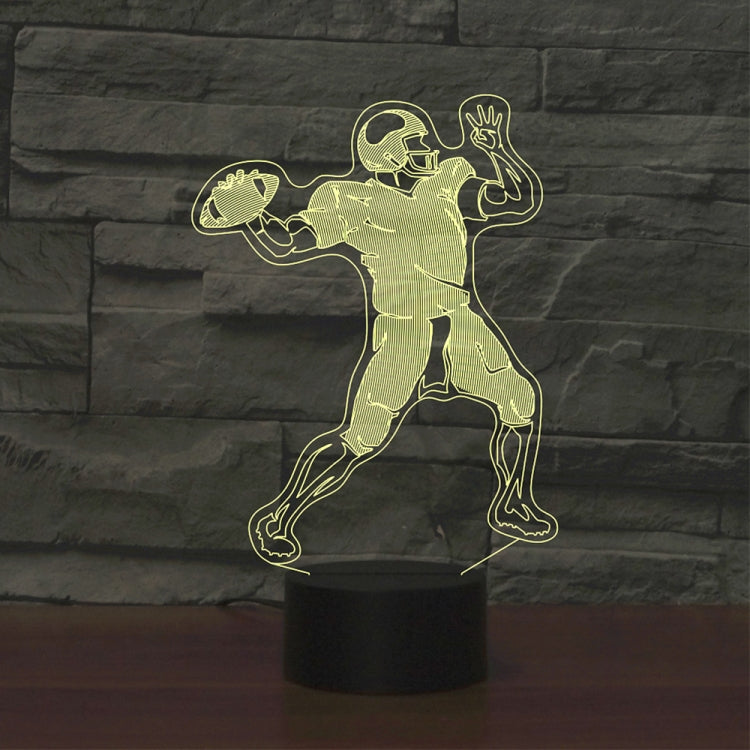 Rugby Quarterback Shape 3D Colorful LED Vision Light Table Lamp, 16 Colors Remote Control Version - Novelty Lighting by buy2fix | Online Shopping UK | buy2fix