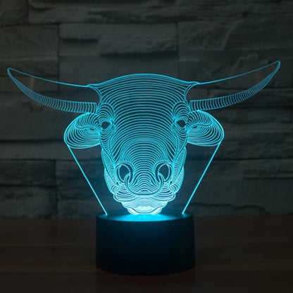 Cow Style 3D Touch Switch Control LED Light , 7 Colour Discoloration Creative Visual Stereo Lamp Desk Lamp Night Light - Novelty Lighting by buy2fix | Online Shopping UK | buy2fix