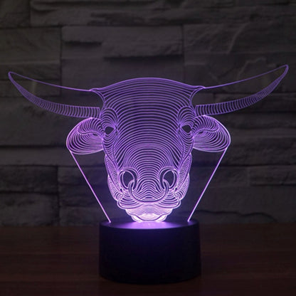 Cow Style 3D Touch Switch Control LED Light , 7 Colour Discoloration Creative Visual Stereo Lamp Desk Lamp Night Light - Novelty Lighting by buy2fix | Online Shopping UK | buy2fix