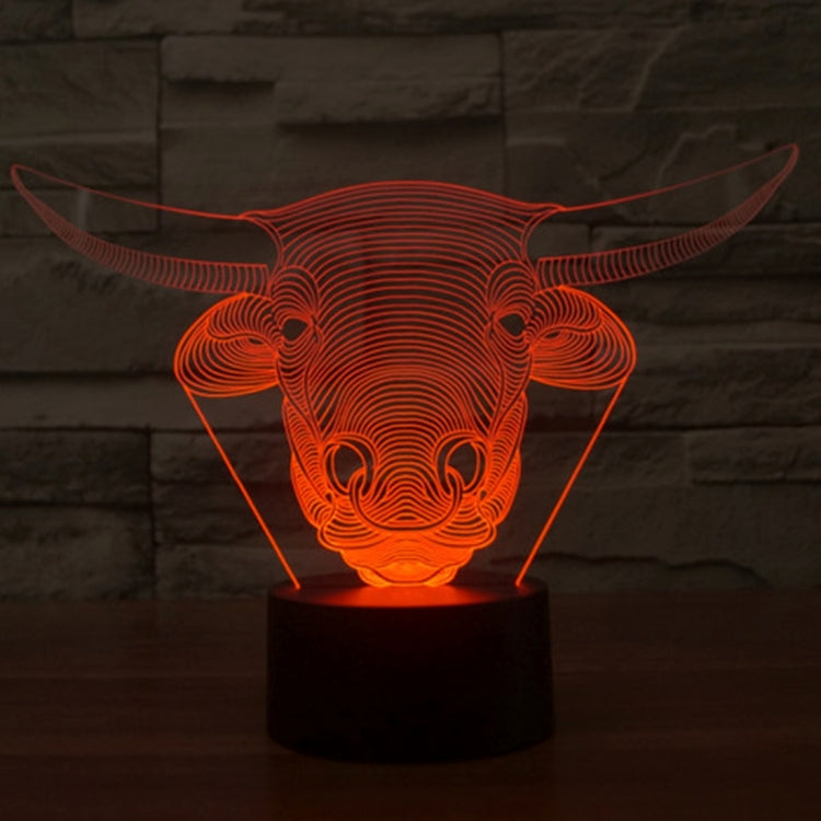 Cow Style 3D Touch Switch Control LED Light , 7 Colour Discoloration Creative Visual Stereo Lamp Desk Lamp Night Light - Novelty Lighting by buy2fix | Online Shopping UK | buy2fix