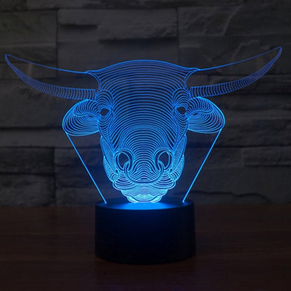 Cow Style 3D Touch Switch Control LED Light , 7 Colour Discoloration Creative Visual Stereo Lamp Desk Lamp Night Light - Novelty Lighting by buy2fix | Online Shopping UK | buy2fix