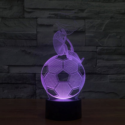 Thinking Football Style 3D Touch Switch Control LED Light Desk Lamp , 7 Colour Discoloration Creative Visual Stereo Lamp Night Light - Novelty Lighting by buy2fix | Online Shopping UK | buy2fix