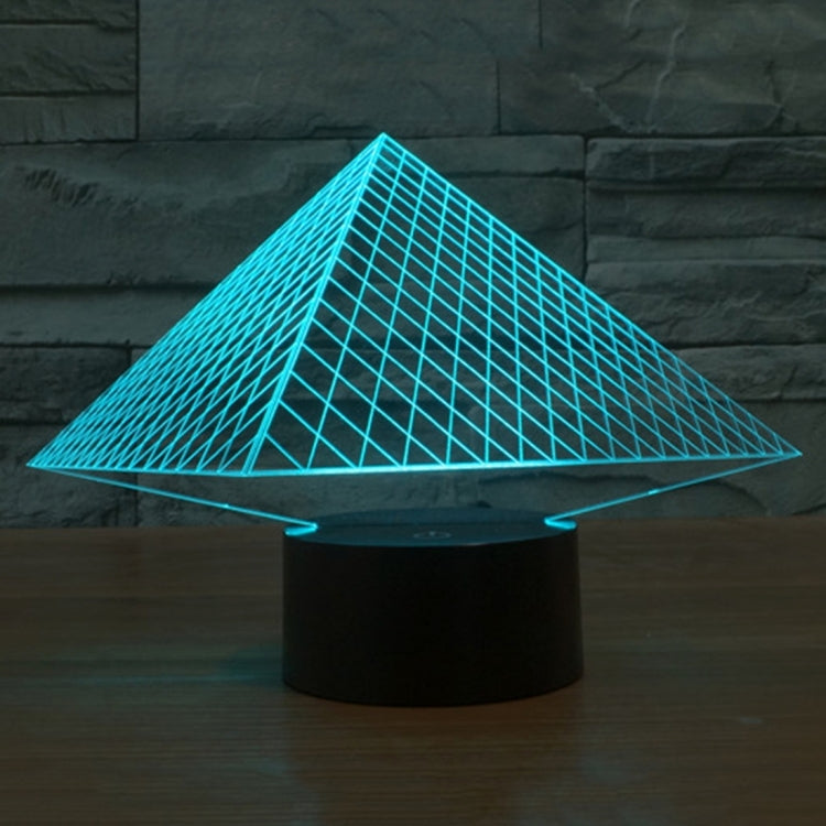 Pyramid Style 3D Touch Switch Control LED Light , 7 Colour Discoloration Creative Visual Stereo Lamp Desk Lamp Night Light - Novelty Lighting by buy2fix | Online Shopping UK | buy2fix