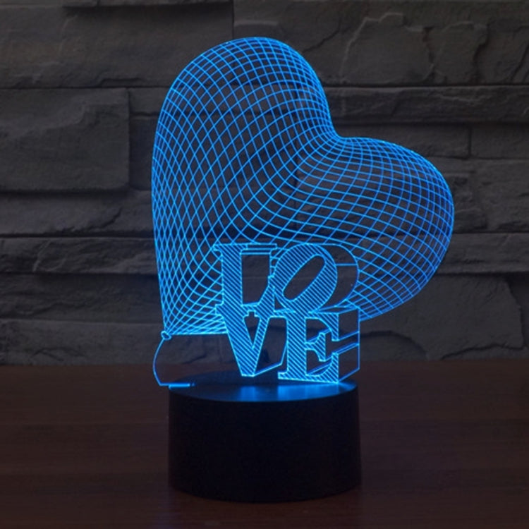 Heart and LOVE Style 3D Touch Switch Control LED Light, 7 Colour Discoloration Creative Visual Stereo Lamp Desk Lamp Night Light - Novelty Lighting by buy2fix | Online Shopping UK | buy2fix