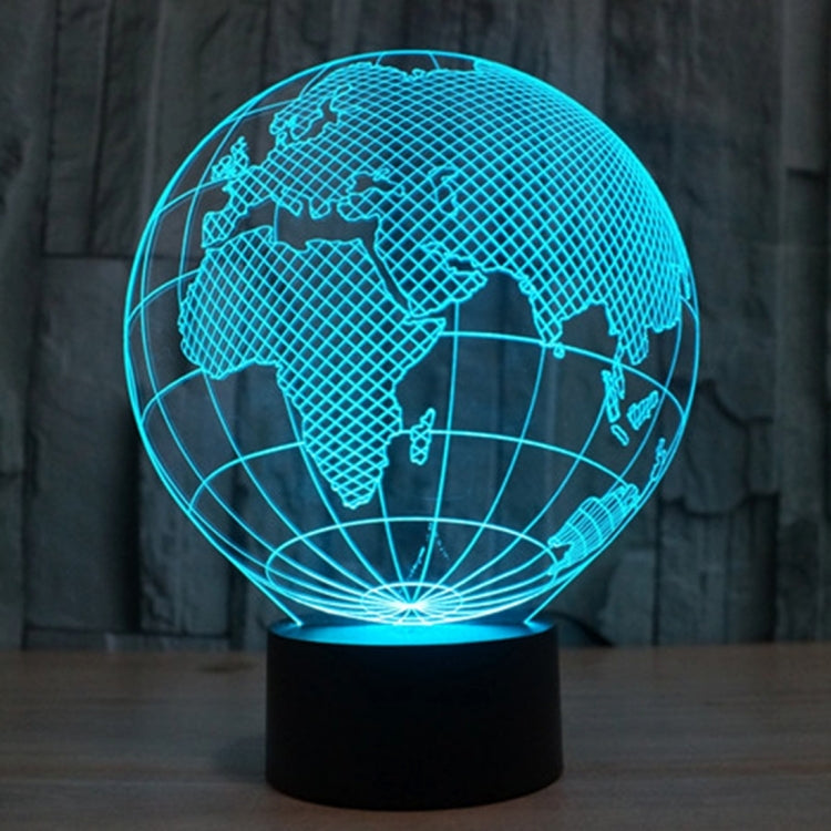 European Globe Style 3D Touch Switch Control LED Light , 7 Colour Discoloration Creative Visual Stereo Lamp Desk Lamp Night Light - Novelty Lighting by buy2fix | Online Shopping UK | buy2fix