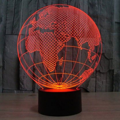 European Globe Style 3D Touch Switch Control LED Light , 7 Colour Discoloration Creative Visual Stereo Lamp Desk Lamp Night Light - Novelty Lighting by buy2fix | Online Shopping UK | buy2fix