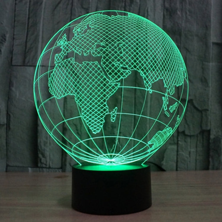 European Globe Style 3D Touch Switch Control LED Light , 7 Colour Discoloration Creative Visual Stereo Lamp Desk Lamp Night Light - Novelty Lighting by buy2fix | Online Shopping UK | buy2fix