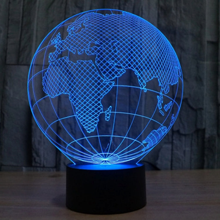 European Globe Style 3D Touch Switch Control LED Light , 7 Colour Discoloration Creative Visual Stereo Lamp Desk Lamp Night Light - Novelty Lighting by buy2fix | Online Shopping UK | buy2fix