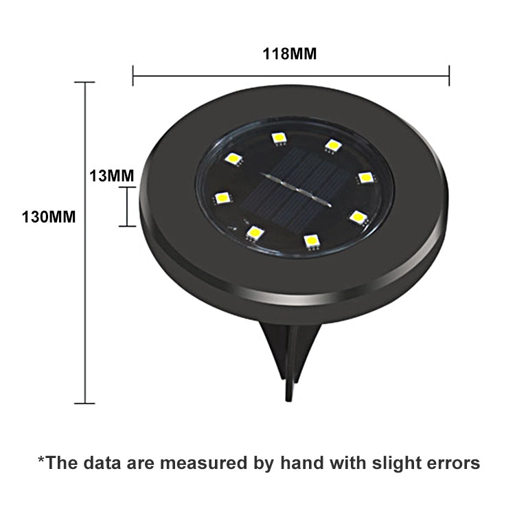 4 PCS 8 LEDs IP65 Waterproof Solar Powered Buried Lamp Garden Villa Garden Lawn Decorative Spotlight(White Light) - Buried Lights by buy2fix | Online Shopping UK | buy2fix