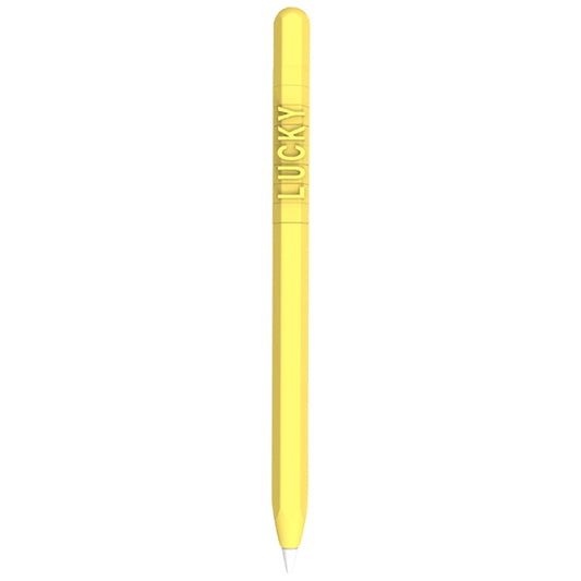 LOVE MEI For Apple Pencil 1 Number Letter Design Stylus Pen Silicone Protective Case Cover(Yellow) - Pencil Accessories by LOVE MEI | Online Shopping UK | buy2fix