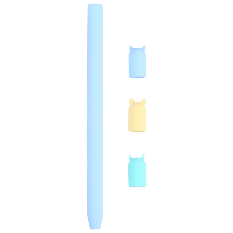 4 in 1 Stylus Pen Cartoon Animal Silicone Protective Case for Apple Pencil 1 (Blue) by buy2fix