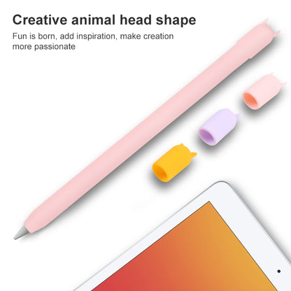 4 in 1 Stylus Pen Cartoon Animal Silicone Protective Case for Apple Pencil 1 (Blue) by buy2fix