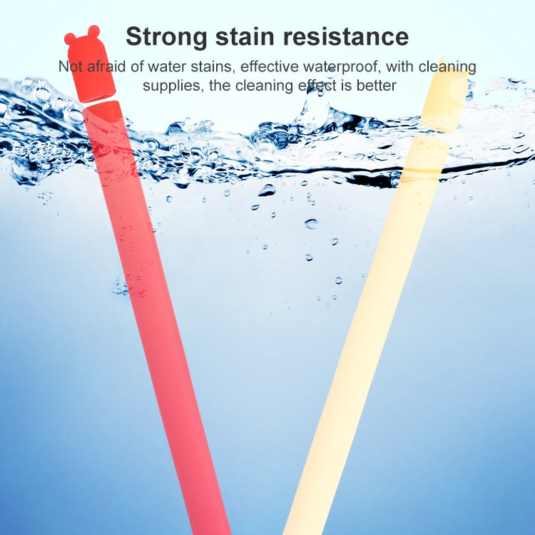 4 in 1 Stylus Pen Cartoon Animal Silicone Protective Case for Apple Pencil 1 (Blue) by buy2fix