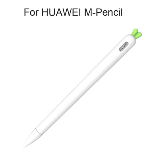 Cute Carrot Liquid Silicone Protective Cover with Pen Cap & Nib Cover for Huawei M-Pencil(White) by buy2fix