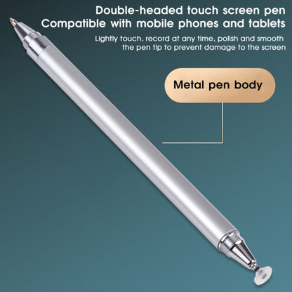 Pt360 2 in 1 Universal Silicone Disc Nib Stylus Pen with Common Writing Pen Function (Silver) - Stylus Pen by buy2fix | Online Shopping UK | buy2fix