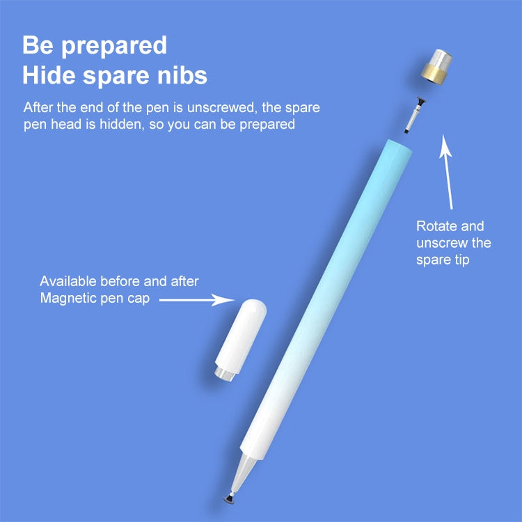 Universal Nano Disc Nib Capacitive Stylus Pen with Magnetic Cap & Spare Nib (Blue) - Stylus Pen by buy2fix | Online Shopping UK | buy2fix