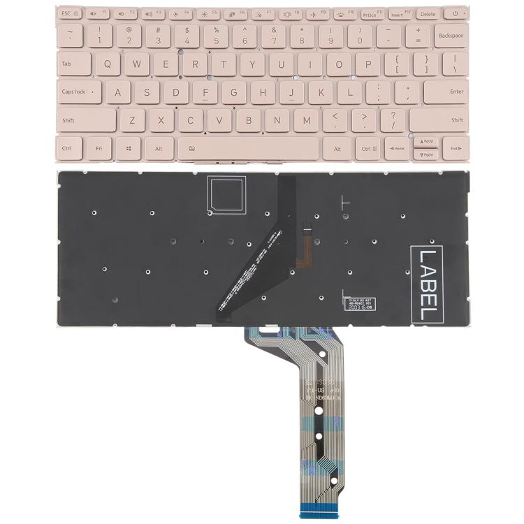 For Xiaomi Mi Notebook Air 12.5 US Version Keyboard with Backlight (Gold) - Replacement Keyboards by buy2fix | Online Shopping UK | buy2fix