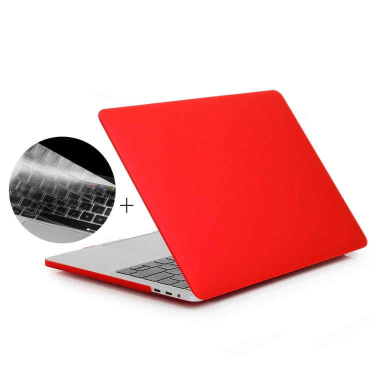 ENKAY Hat-Prince 2 in 1 Frosted Hard Shell Plastic Protective Case + US Version Ultra-thin TPU Keyboard Protector Cover for 2016 New MacBook Pro 15.4 inch with Touchbar (A1707)(Red) - MacBook Pro Cases by ENKAY | Online Shopping UK | buy2fix