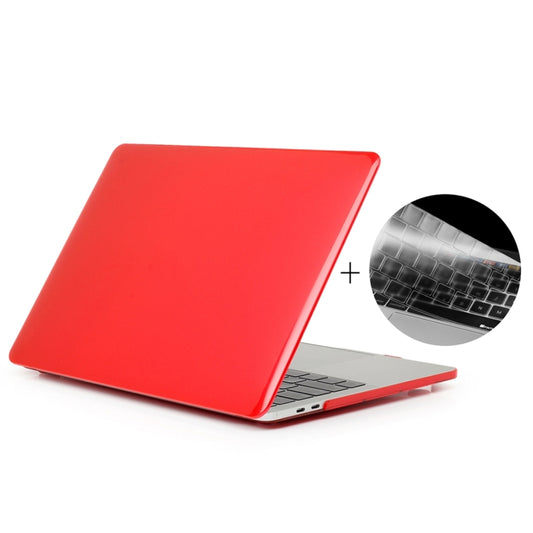 ENKAY Hat-Prince 2 in 1 Crystal Hard Shell Plastic Protective Case + US Version Ultra-thin TPU Keyboard Protector Cover for 2016 New MacBook Pro 15.4 inch with Touchbar (A1707)(Red) - MacBook Pro Cases by ENKAY | Online Shopping UK | buy2fix