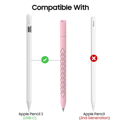 For Apple Pencil (USB-C) Diamond Pattern Silicone Stylus Pen Protective Case (Black) - Pencil Accessories by buy2fix | Online Shopping UK | buy2fix