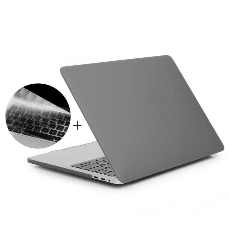 ENKAY Hat-Prince 2 in 1 Frosted Hard Shell Plastic Protective Case + Europe Version Ultra-thin TPU Keyboard Protector Cover for 2016 MacBook Pro 13.3 Inch with Touch Bar (A1706) (Grey) - MacBook Pro Cases by ENKAY | Online Shopping UK | buy2fix