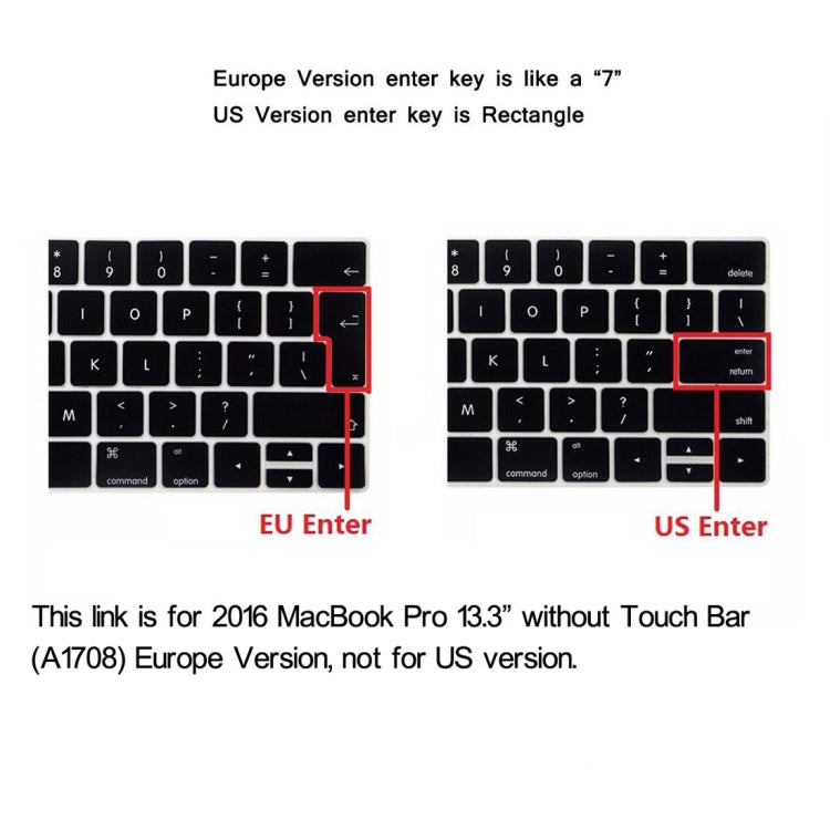 ENKAY Hat-Prince 2 in 1 Frosted Hard Shell Plastic Protective Case + Europe Version Ultra-thin TPU Keyboard Protector Cover for 2016 MacBook Pro 13.3 Inch without Touch Bar (A1708) (Black) - MacBook Pro Cases by ENKAY | Online Shopping UK | buy2fix