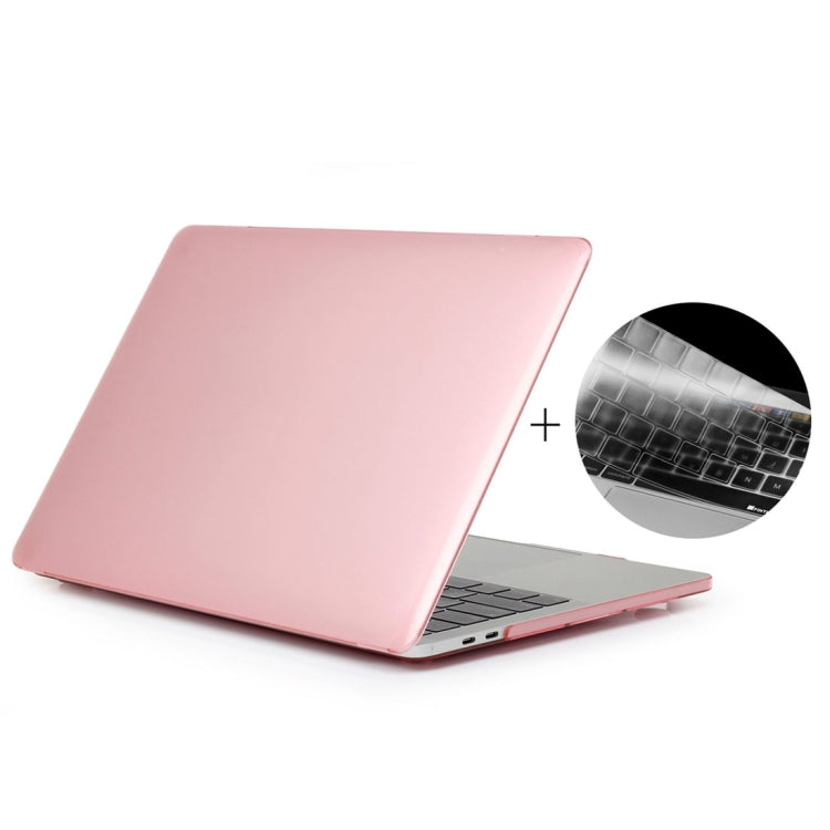 ENKAY Hat-Prince 2 in 1 Crystal Hard Shell Plastic Protective Case + Europe Version Ultra-thin TPU Keyboard Protector Cover for 2016 MacBook Pro 13.3 Inch with Touch Bar (A1706) (Pink) - MacBook Pro Cases by ENKAY | Online Shopping UK | buy2fix