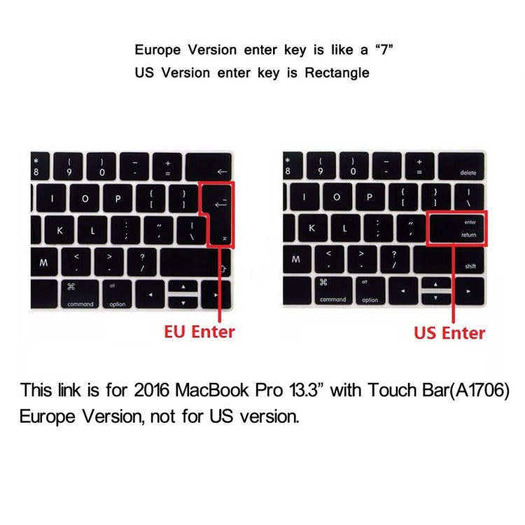 ENKAY Hat-Prince 2 in 1 Crystal Hard Shell Plastic Protective Case + Europe Version Ultra-thin TPU Keyboard Protector Cover for 2016 MacBook Pro 13.3 Inch with Touch Bar (A1706) (Transparent) - MacBook Pro Cases by ENKAY | Online Shopping UK | buy2fix