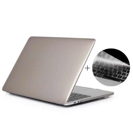 ENKAY Hat-Prince 2 in 1 Crystal Hard Shell Plastic Protective Case + Europe Version Ultra-thin TPU Keyboard Protector Cover for 2016 MacBook Pro 15.4 Inch with Touch Bar (A1707) (Grey)