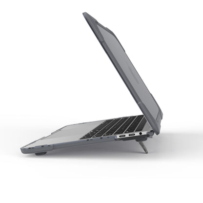 For Macbook Pro 13.3 inch (A1708) & with Touchbar (A1706) Laptop TPU + PC Folding Shockproof Protective Case with Holder(Grey) - MacBook Pro Cases by buy2fix | Online Shopping UK | buy2fix