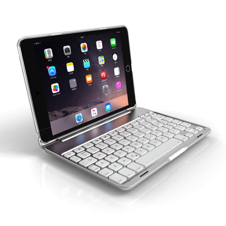 F8SM+ Laptop Version Colorful Backlit Aluminum Alloy Bluetooth Keyboard Tablet Case For iPad mini 4 / mini 5(Silver) - For iPad mini by buy2fix | Online Shopping UK | buy2fix