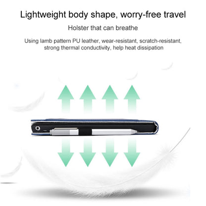 For Microsoft Surface Pro 7 / 7+ Microfiber Lambskin Texture Magnetic Horizontal Flip Leather Case with Pen Slot & Holder (Blue) - Others by buy2fix | Online Shopping UK | buy2fix