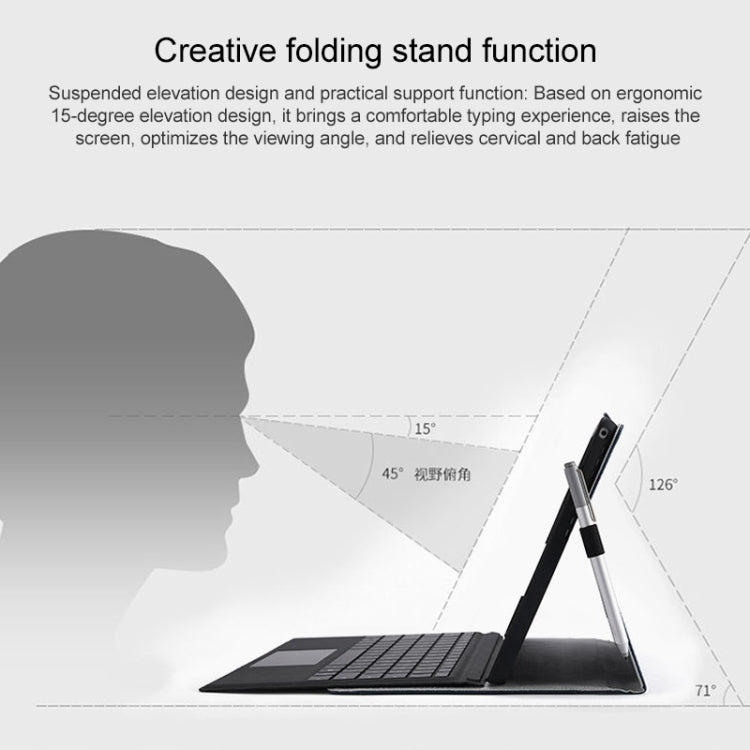 For Microsoft Surface Pro 7 / 7+ Microfiber Lambskin Texture Magnetic Horizontal Flip Leather Case with Pen Slot & Holder (Black) - Others by buy2fix | Online Shopping UK | buy2fix