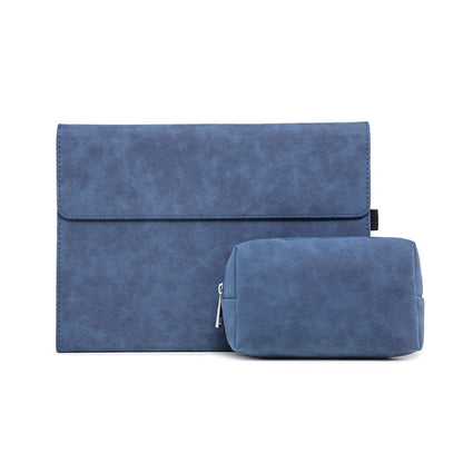 For Microsoft Surface Pro 7 / 7+ South African Sheepskin Magnetic Horizontal Flip Leather Case + Power Supply Bag with Pen Slot & Holder (Blue) - Others by buy2fix | Online Shopping UK | buy2fix