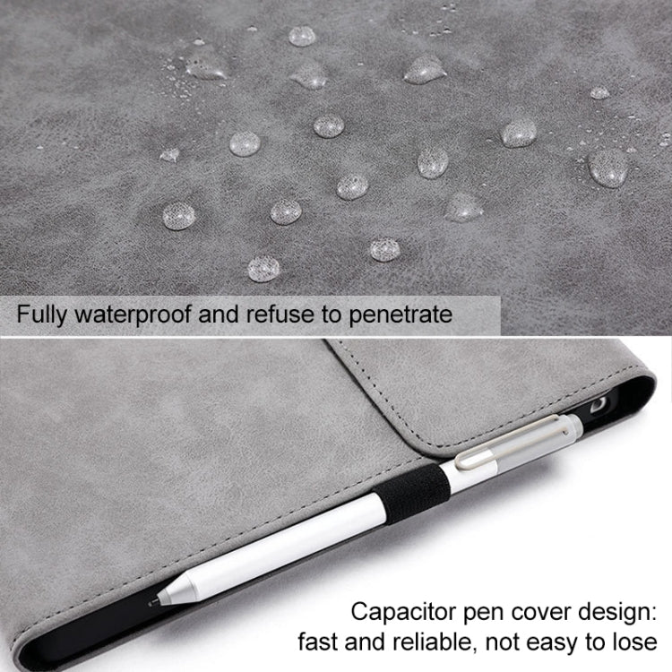 For Microsoft Surface Pro 7 / 7+ South African Sheepskin Magnetic Horizontal Flip Leather Case + Power Supply Bag with Pen Slot & Holder (Grey) - Others by buy2fix | Online Shopping UK | buy2fix
