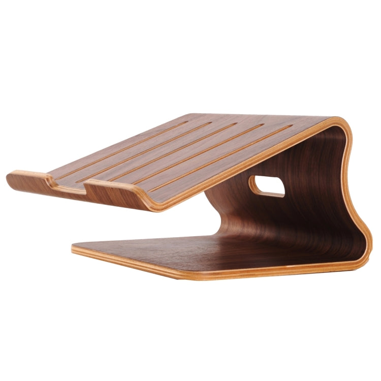 SamDi Artistic Wood Grain Desktop Heat Radiation Holder Stand Cradle for Apple Macbook, ASUS, Lenovo(Coffee) - MacBook Holder by buy2fix | Online Shopping UK | buy2fix