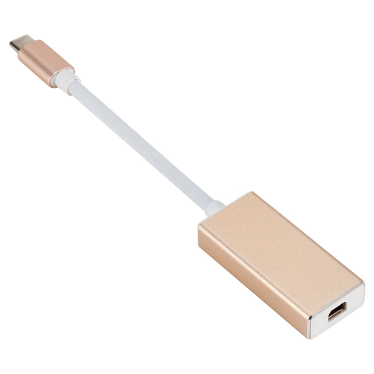 USB-C / Type-C 3.1 Male to Mini DP Female HD Converter, Length: 12cm(Gold) - Cable & Adapter by buy2fix | Online Shopping UK | buy2fix