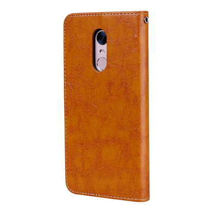For Xiaomi Redmi 5 Oil Wax Texture Horizontal Flip Leather Case with Holder & Card Slots & Wallet(Brown) - Xiaomi Cases by buy2fix | Online Shopping UK | buy2fix